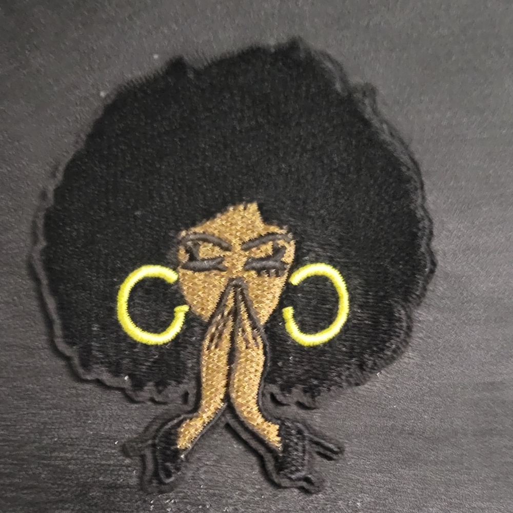 Black Graphic Patch with Yellow Accents